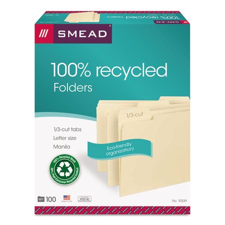 Smead Pressboard Folder, Recycled, Manila, PK100 10339